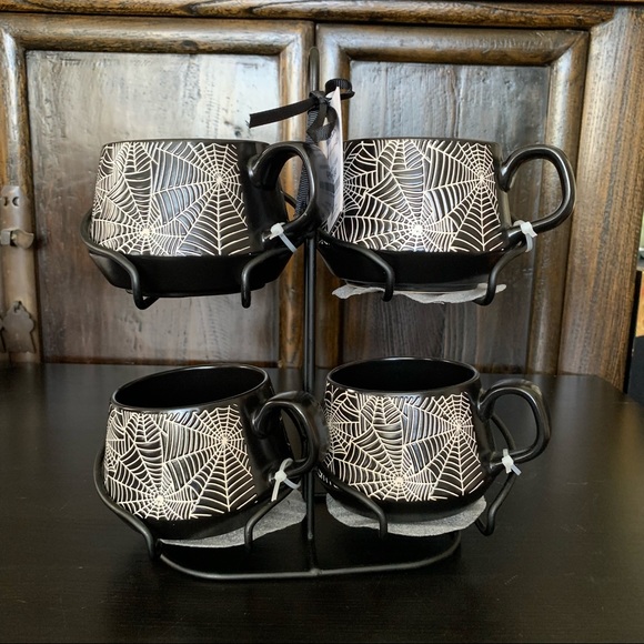Spider Webs Halloween Mug Stack with Stand - Coco & Lola - Picture 2 of 15